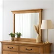 Lexa Dresser Mirror-Bevel Glass-Natural Oak Brown Solid Wood-38x44