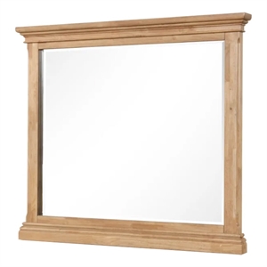 Lexa Dresser Mirror-Bevel Glass-Natural Oak Brown Solid Wood-38x44