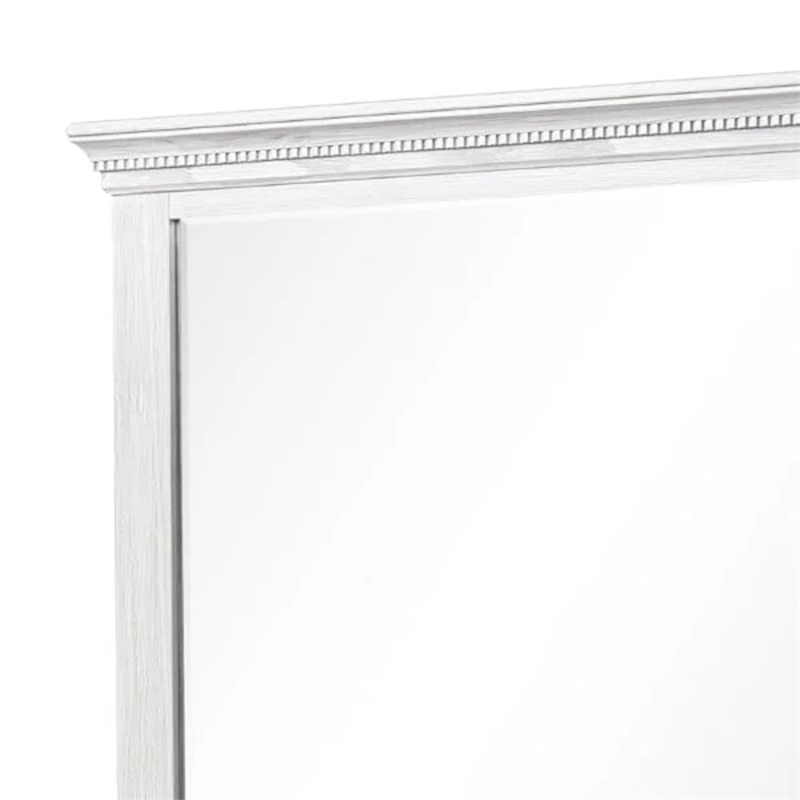 Leyne Dresser Mirror-Bevel Glass-Weathered Gray Solid Wood-40 Inch