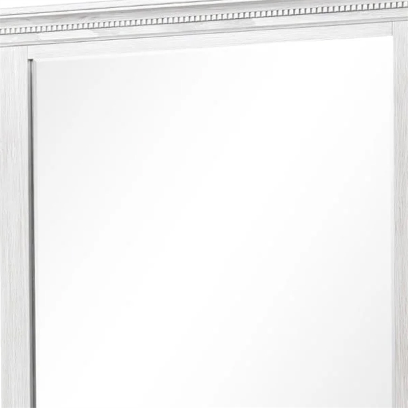 Leyne Dresser Mirror-Bevel Glass-Weathered Gray Solid Wood-40 Inch