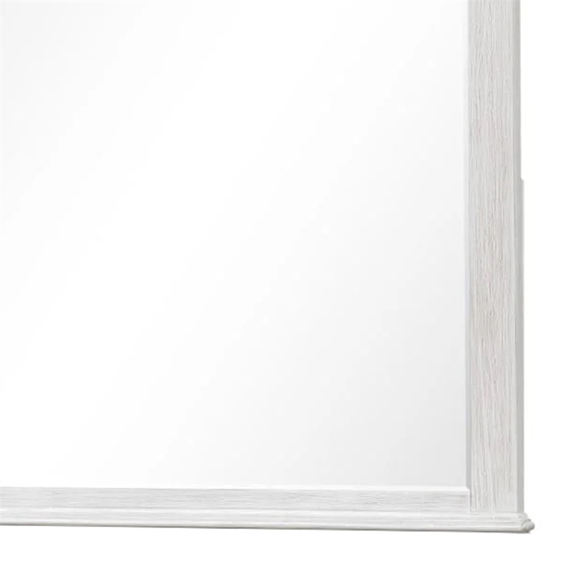 Leyne Dresser Mirror-Bevel Glass-Weathered Gray Solid Wood-40 Inch