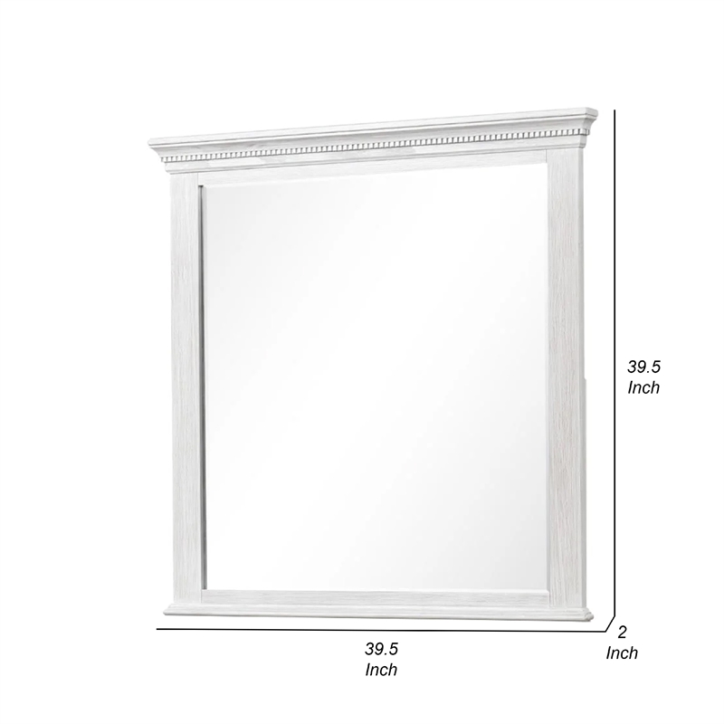 Leyne Dresser Mirror-Bevel Glass-Weathered Gray Solid Wood-40 Inch