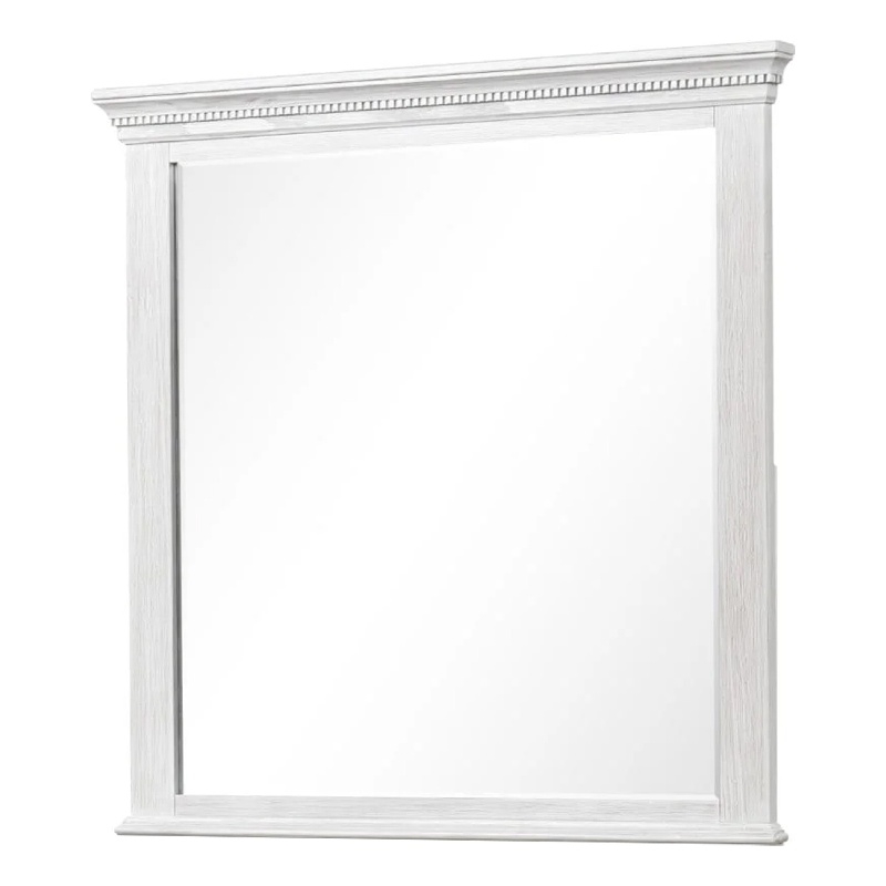 Leyne Dresser Mirror-Bevel Glass-Weathered Gray Solid Wood-40 Inch