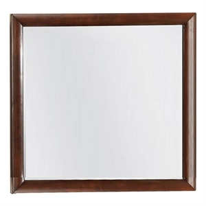 Simo Dresser Vanity Mirror-40 Inch Dark Cherry Brown Solid Wood