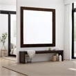 Ryla Dresser Mirror-38 Inch Square-Dark Cherry Brown Solid Wood