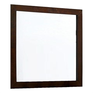 Ryla Dresser Mirror-38 Inch Square-Dark Cherry Brown Solid Wood