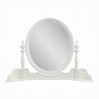 Dorie Vanity Dresser Mirror-35x48-White Wood Floral-Beveled Edge