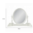 Dorie Vanity Dresser Mirror-35x48-White Wood Floral-Beveled Edge