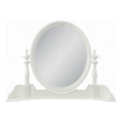 Dorie Vanity Dresser Mirror-35x48-White Wood Floral-Beveled Edge