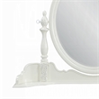 Dorie Vanity Dresser Mirror-35x48-White Wood Floral-Beveled Edge