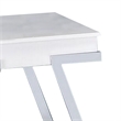 Tius 26 Inch Side End Table-Open Shelf-Chrome-High Gloss White Finish