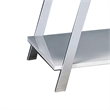 Tius 26 Inch Side End Table-Open Shelf-Chrome-High Gloss White Finish
