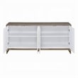 Avia Sideboard Console Cabinet-White Marble Look 4 Door Brown 65 Inch
