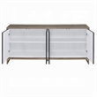 Loila Sideboard Console Cabinet-Black Marble Look-Brown Wood 65 Inch