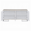Sideboard Console Cabinet-4 Door-65 Inch Blue Marble Paint-White