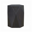 Hano Side End Table-Black Rubberwood-22 Inch Modern Geometric Body