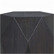 Hano Side End Table-Black Rubberwood-22 Inch Modern Geometric Body
