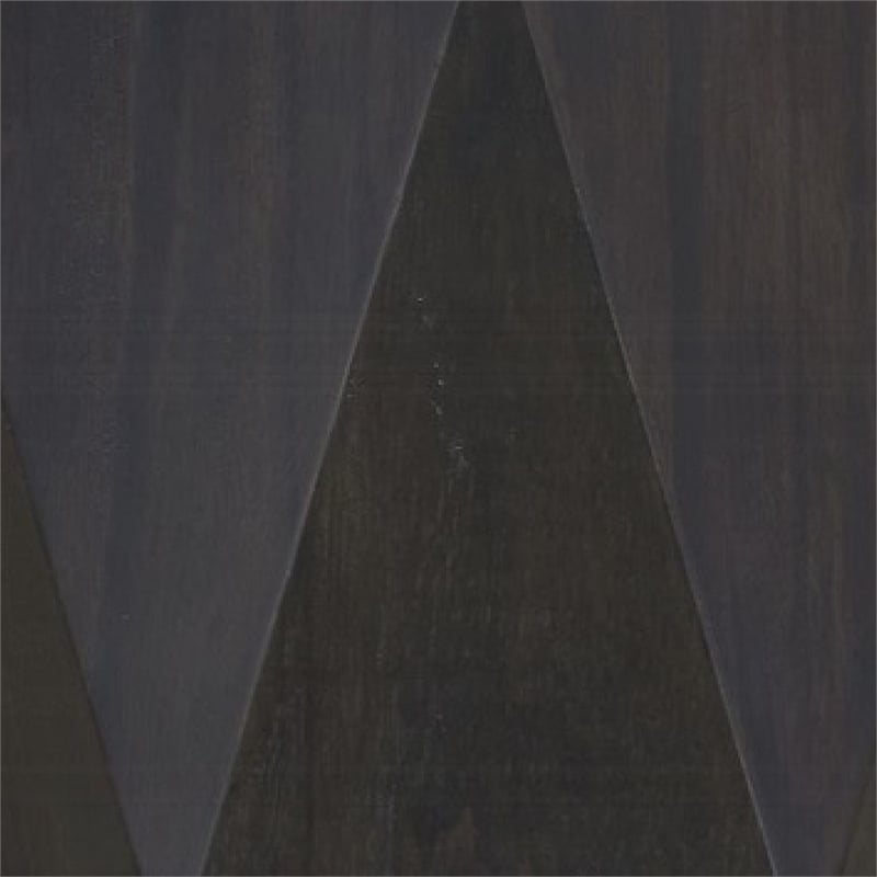 Hano Side End Table-Black Rubberwood-22 Inch Modern Geometric Body