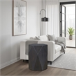 Hano Side End Table-Black Rubberwood-22 Inch Modern Geometric Body