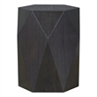 Hano Side End Table-Black Rubberwood-22 Inch Modern Geometric Body