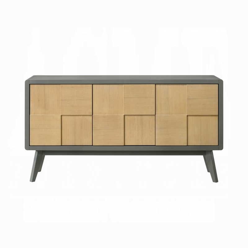 Yodo Sideboard Buffet Console-59 Inch-Brown Geometric Front Design