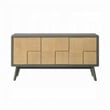 Yodo Sideboard Buffet Console-59 Inch-Brown Geometric Front Design