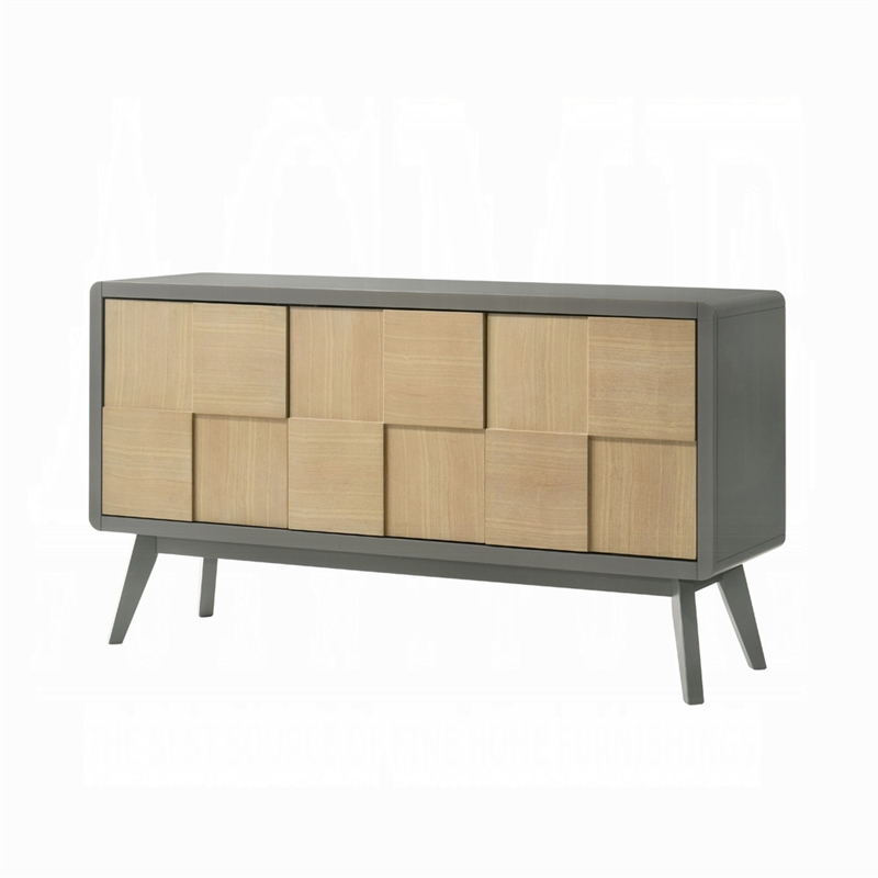 Yodo Sideboard Buffet Console-59 Inch-Brown Geometric Front Design