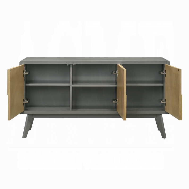 Yodo Sideboard Buffet Console-59 Inch-Brown Geometric Front Design