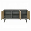 Yodo Sideboard Buffet Console-59 Inch-Brown Geometric Front Design