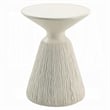 Uane Accent Table-Sculpted Natural White Cement-Round 16 Inch Top