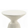 Uane Accent Table-Sculpted Natural White Cement-Round 16 Inch Top