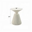 Uane Accent Table-Sculpted Natural White Cement-Round 16 Inch Top