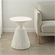Uane Accent Table-Sculpted Natural White Cement-Round 16 Inch Top