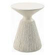 Uane Accent Table-Sculpted Natural White Cement-Round 16 Inch Top