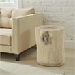 Rennie Accent Table-Light Natural Brown Cement-Log Shape-14 Inch