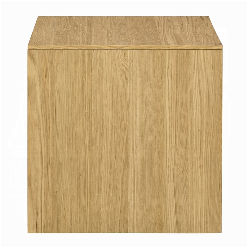 Arnold Side End Table-Natural Brown Wood Frame-Square 24 Inch Top