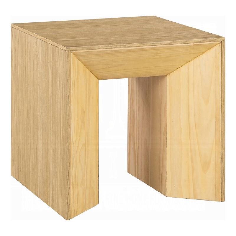 Arnold Side End Table-Natural Brown Wood Frame-Square 24 Inch Top