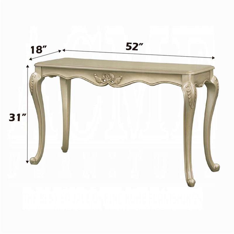 Bertha Sofa Table-Ornate Classic European Champagne Gold Wood 52 Inch