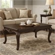 Reese Coffee Table-European Carved Classic Cherry Brown Wood-48 Inch