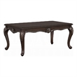 Reese Coffee Table-European Carved Classic Cherry Brown Wood-48 Inch