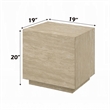 Lory Side End Table-19 Inch Square Travertine Top-Natural Wood Beige