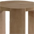 Timore End Table-Round 20 Inch Oak Brown Wood Top-Plinth Base