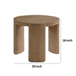 Timore End Table-Round 20 Inch Oak Brown Wood Top-Plinth Base