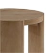 Timore End Table-Round 20 Inch Oak Brown Wood Top-Plinth Base