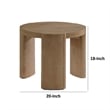 Timore End Table-Round 20 Inch Oak Brown Wood Top-Plinth Base