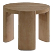 Timore End Table-Round 20 Inch Oak Brown Wood Top-Plinth Base