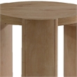 Timore End Table-Round 20 Inch Oak Brown Wood Top-Plinth Base