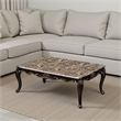 Ery Coffee Table-Dark Walnut Brown Wood-Carved Details-48 Inch