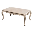 Ery Coffee Table-Champagne Wood Frame-Carved Details-48 Inch