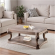 Olane Coffee Table-Weathered Oak Brown Wood-Rustic Farmhouse 52 Inch